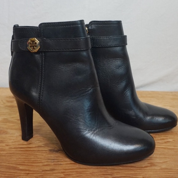 tory burch bristol 85mm equestrian bootie with side zip in black size 7 - Picture 9 of 13